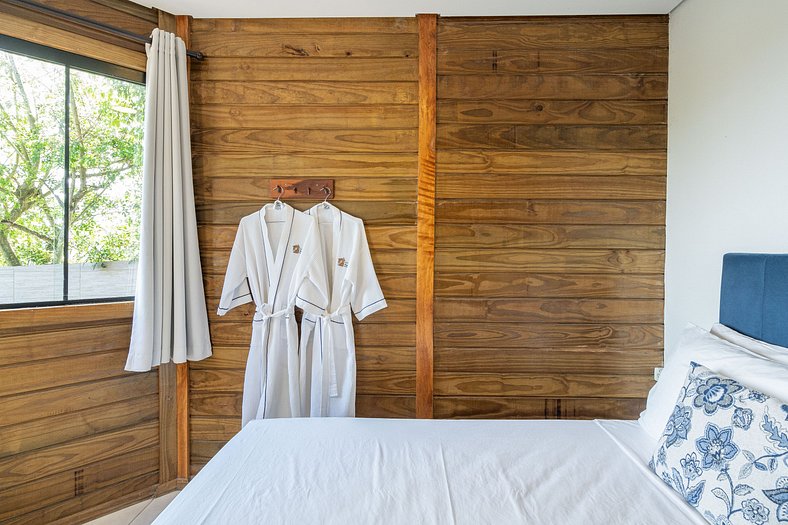 Apê Cabana Romântica com Hidro Spa, Lareira, Churrasqueira